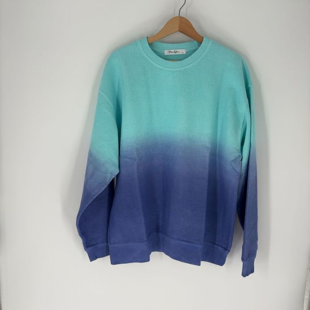 MOON RYDER Dip Dye Corded Crew (Teal/Blue)